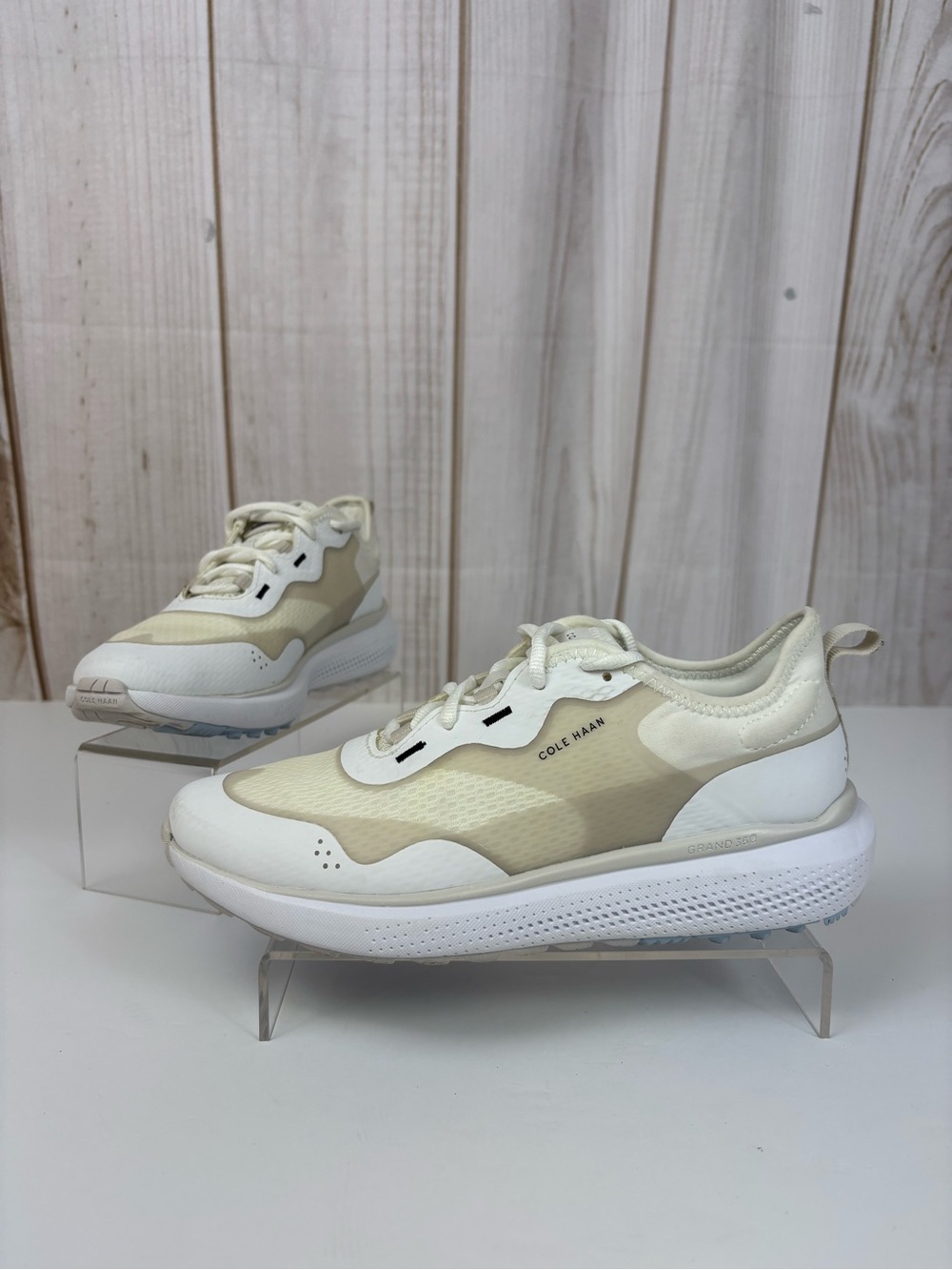 Cole Haan Golf Shoes ZeroGrand Fairway Water Resistant Sneakers White Tan Size 6